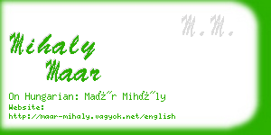 mihaly maar business card